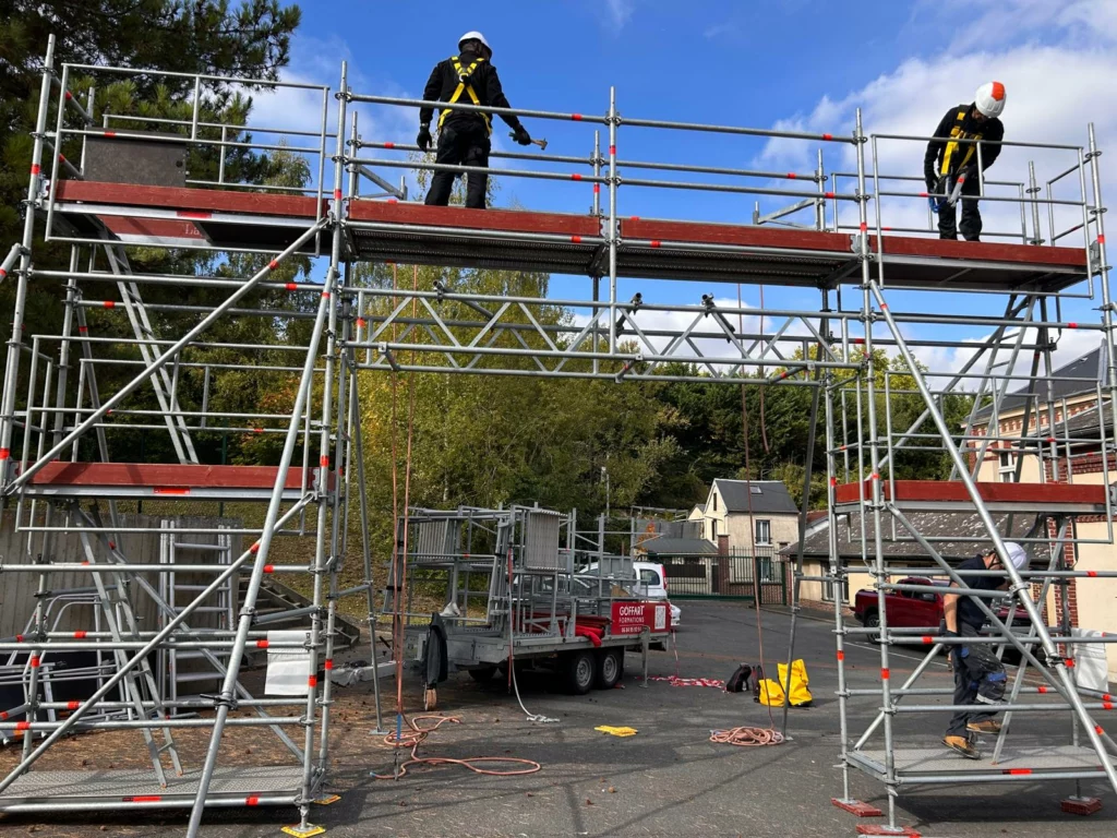 Formation montage d’échafaudage R408 animée par Goffart Formations sur site client